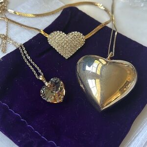 Gold‎ Heart Pendant necklace set